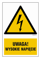 HA016 Uwaga wysokie napięcie