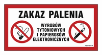 NC123 Zakaz palenia wyrobów tytoniowych i papierosów elektronicznych