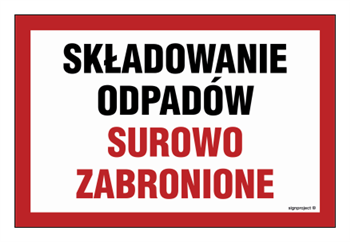 NC062 Składowanie odpadów surowo zabronione