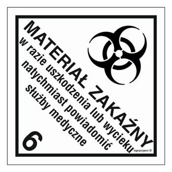 MB019 Materiały zakaźne - arkusz 12 naklejek