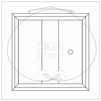 EC001 Ramka biała podwieszana poziomo z kompletnym oprzyrządowaniem