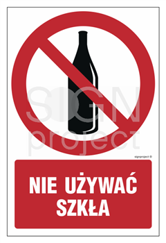 GC061 Zakaz używania szkła - arkusz 9 naklejek