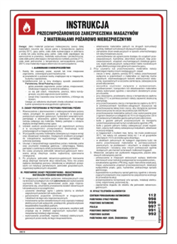DB010 Instrukcja przeciwpożarowego zabezpieczenia magazynów z materiałami pożarowo niebezpiecznymi