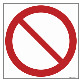 GA001 Ogólny znak zakazu - arkusz 12 naklejek