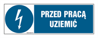 HF005 Przed pracą uziemić - arkusz 8 naklejek - arkusz 8 naklejek