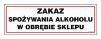 NC015 Zakaz spożywania alkoholu w obrębie sklepu