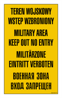 JE001 Teren wojskowy wstęp wzbroniony