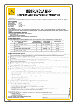 IAC11 Instrukcja BHP eksploatacji nożyc gilotynowych