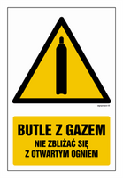 GF029 Butle z gazem - nie zbliżać się z otwartym ogniem - arkusz 9 naklejek