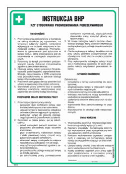 DD015 Instrukcja BHP przy stosowaniu promieniowania podczerwonego