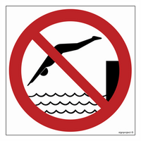 GB037 Zakaz skakania do wody - arkusz 12 naklejek