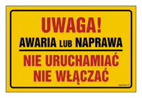 NC006 Uwaga! Awaria lub naprawa. Nie uruchamiać
