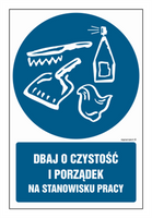 GL035 Dbaj o czystość i porządek na stanowisku pracy - arkusz 9 naklejek