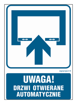 RB013 Uwaga! Drzwi otwierane automatycznie