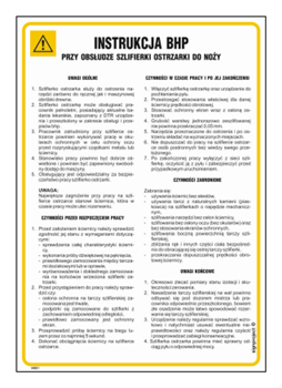 IAB21 Instrukcja BHP przy obsłudze szlifierki ostrzarki do noży (obróbka drewna)