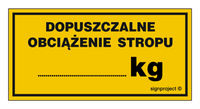 NC081 Dopuszczalne obciążenie stropu .......kg - arkusz 6 naklejek