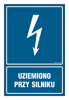 HG046 Uziemiono przy silniku - arkusz 9 naklejek