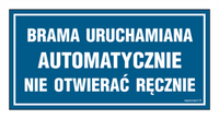 NC044 Brama uruchamiana automatycznie nie otwierać ręcznie