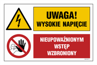 OI041 Uwaga! wysokie napięcie, Nieupoważnionym wstęp wzbroniony