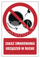 GC018 Zakaz smarowania urządzeń w ruchu - opakowanie 10 sztuk