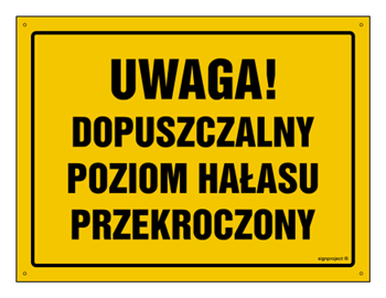 OA060 Uwaga! Dopuszczalny poziom hałasu przekroczony