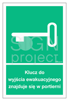 AC067 Klucz do wyjścia ewakuacyjnego znajduje się w portierni