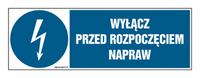 HF018 Wyłącz przed rozpoczęciem napraw - arkusz 8 naklejek - arkusz 8 naklejek
