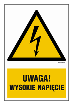 HA016 Uwaga wysokie napięcie