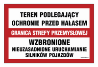 ND041 Teren podlegający ochronie przed hałasem / Granica strefy przemysłowej / Wzbronione nieuzasadnione uruchamianie silników pojazdów