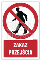 GC002 Zakaz przejścia - arkusz 9 naklejek