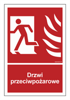 BC052 Drzwi przeciwpożarowe lewostronne - arkusz 9 naklejek