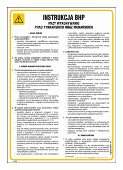 IAF04 Instrukcja BHP przy wykonywaniu prac murarskich oraz tynkarskich