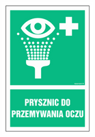 GI003 Prysznic do przemywania oczu - arkusz 9 naklejek