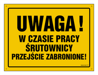 OA027 Uwaga! W czasie pracy śrutownicy przejście zabronione