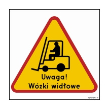 GE028 Uwaga! Wózki widłowe