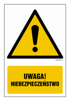 GF001 Uwaga niebezpieczeństwo - opakowanie 10 sztuk