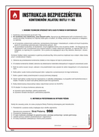 DB030 Instrukcja bezpieczeństwa kontenerów (klatek) butli 11 kg