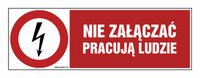 HD002 Nie załączać pracują ludzie - arkusz 8 naklejek - arkusz 8 naklejek