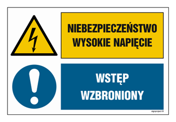 GN006 Niebezpieczeństwo Wysokie napięcie Wstęp wzbroniony