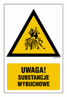 JA012 Ostrzeżenie przed substancjami wybuchowymi