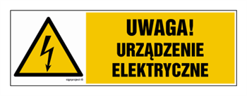 HB020 Uwaga urządzenie elektryczne - arkusz 8 naklejek - arkusz 8 naklejek