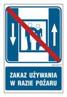 RB500 Zakaz używania dźwigu osobowego w czasie pożaru