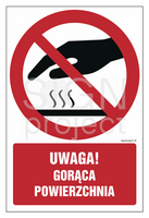GC027 Nie dotykać. Gorąca powierzchnia