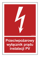 BC145 Przeciwpożarowy wyłącznik prądu instalacji PV - arkusz 9 naklejek