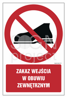 GC023 Zakaz wejścia w obuwiu zewnętrznym - arkusz 9 naklejek