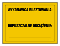 OA129 Wykonawca rusztowania: ... Dopuszczalne obciążenie: ...