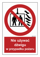 BB020 Nie używać dźwigu w przypadku pożaru - arkusz 9 naklejek