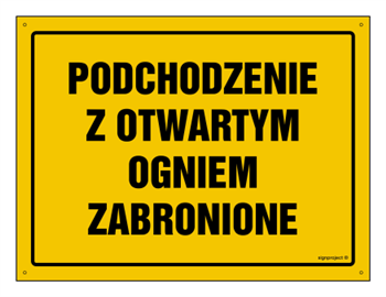 OA050 Podchodzenie z otwartym ogniem zabronione