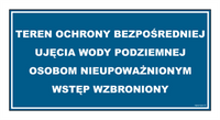 JD035 Teren ochrony bezpośredniej ujęcia wody podziemnej Osobom nieupoważnionym wstęp wzbroniony