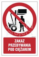 GC017 Zakaz przebywania pod ciężarem - opakowanie 10 sztuk